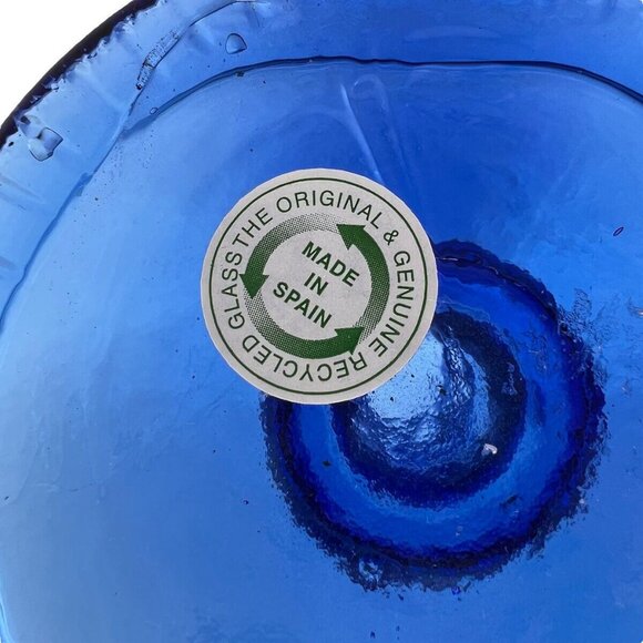 Vitrocolor Candlesticks Art Glass Spain Recycled Blue Opac Tapers Pair - Picture 8 of 10